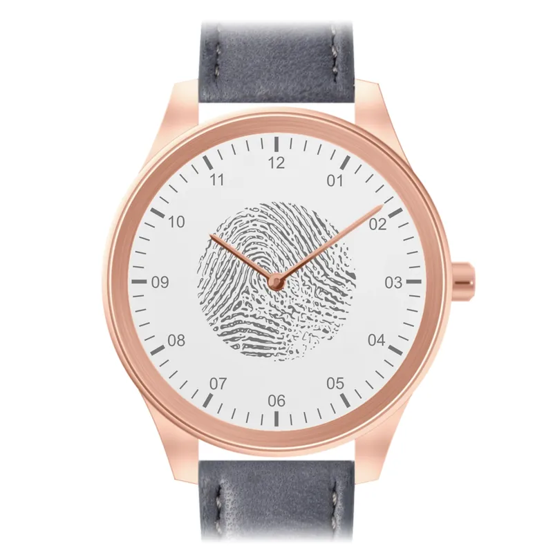 Vater & Sohn Uhr: Fingerabdruck (Roségoldfarbenes Gehäuse)
