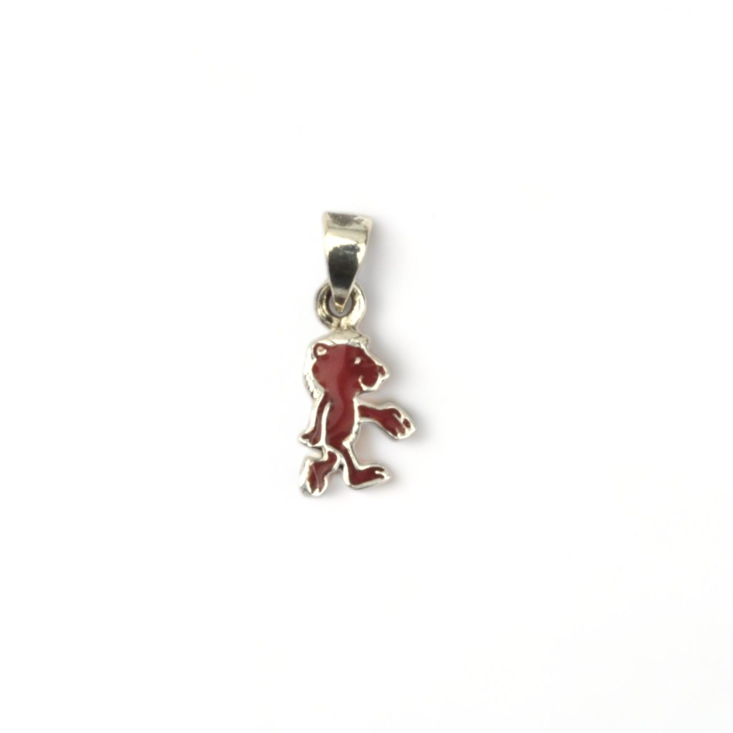 Schmidt Anhänger 925 Silber für Kinder, 10,5x7,4mm, rot & silber