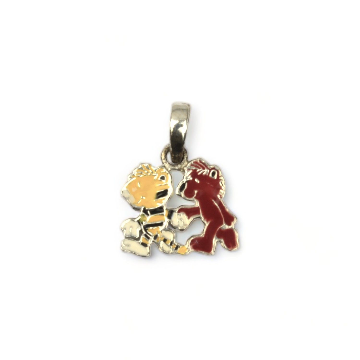 Schmidt Kinder Anhänger 925 Silber, 15,5x13mm, Silber mit Rot & Gelb