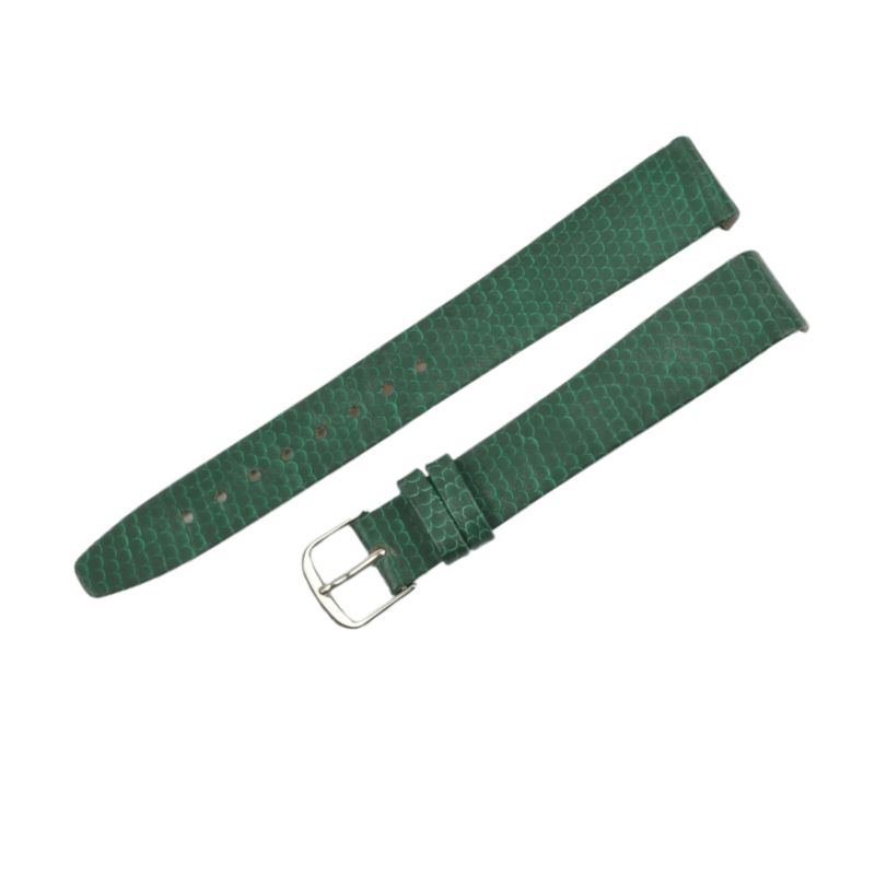 Schmidt Lederband für Damen Uhrenarmband, grün, 14mm Anstoßbreite, zum Kleben