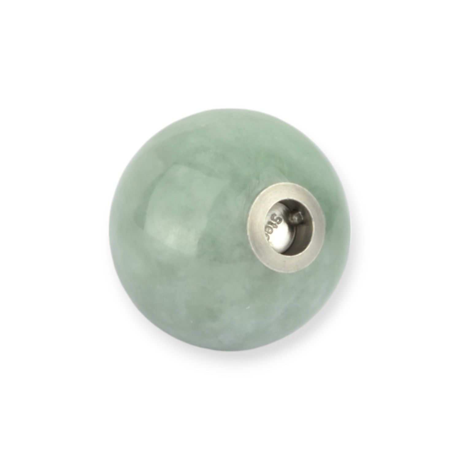 Schmidt Wechselschließe Bajonett, Jade & Edelstahl, Ø 12mm, Grün-Silber für Damen