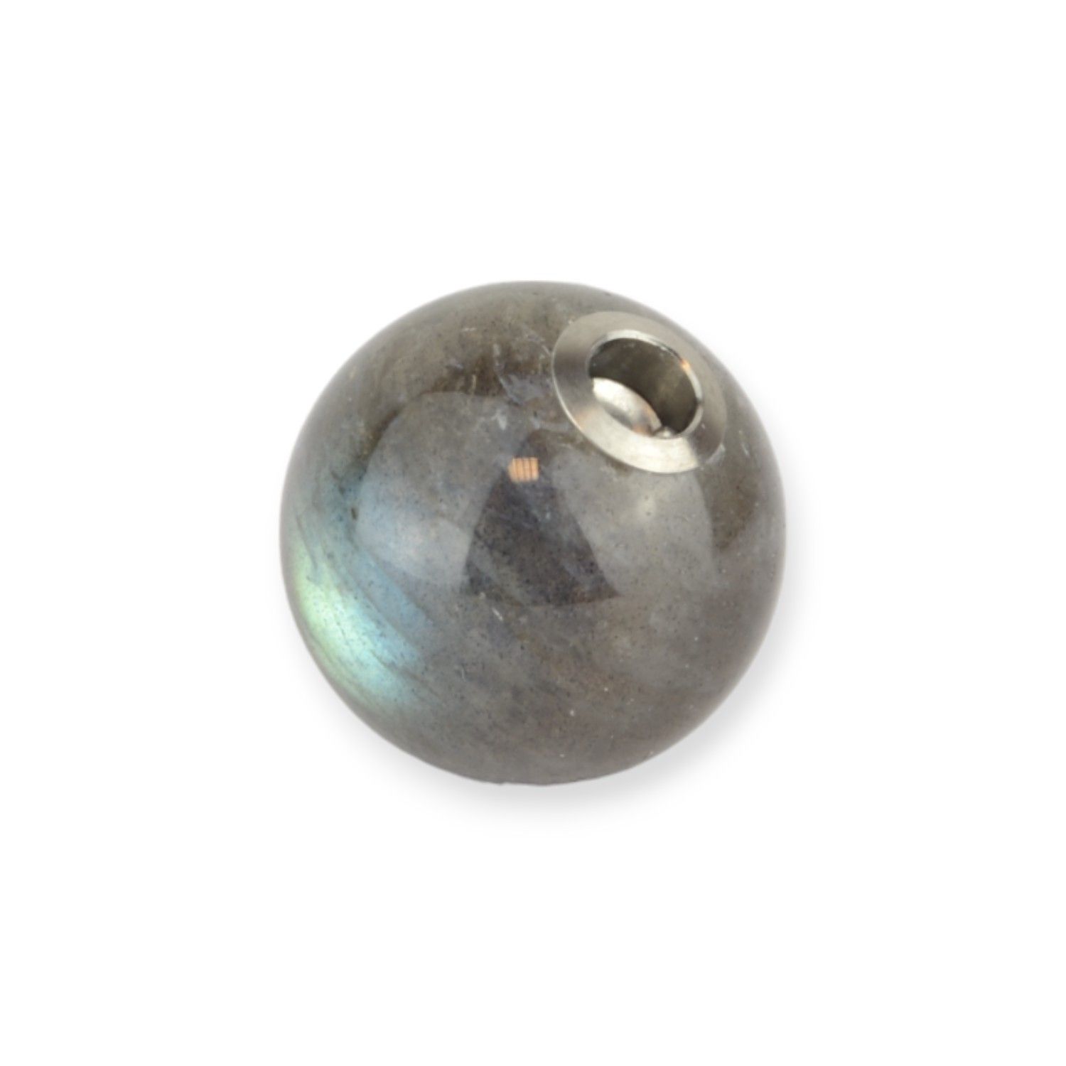 Schmidt Wechselschließe für Bajonett, Damen, 12mm, Edelstahl mit Labradorit, grau-silber