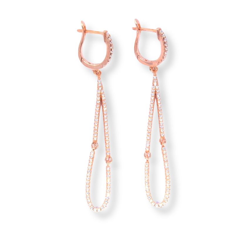 Schmidt Damen Ohrhänger in Roségold, 925 Silber vergoldet mit Zirkonia