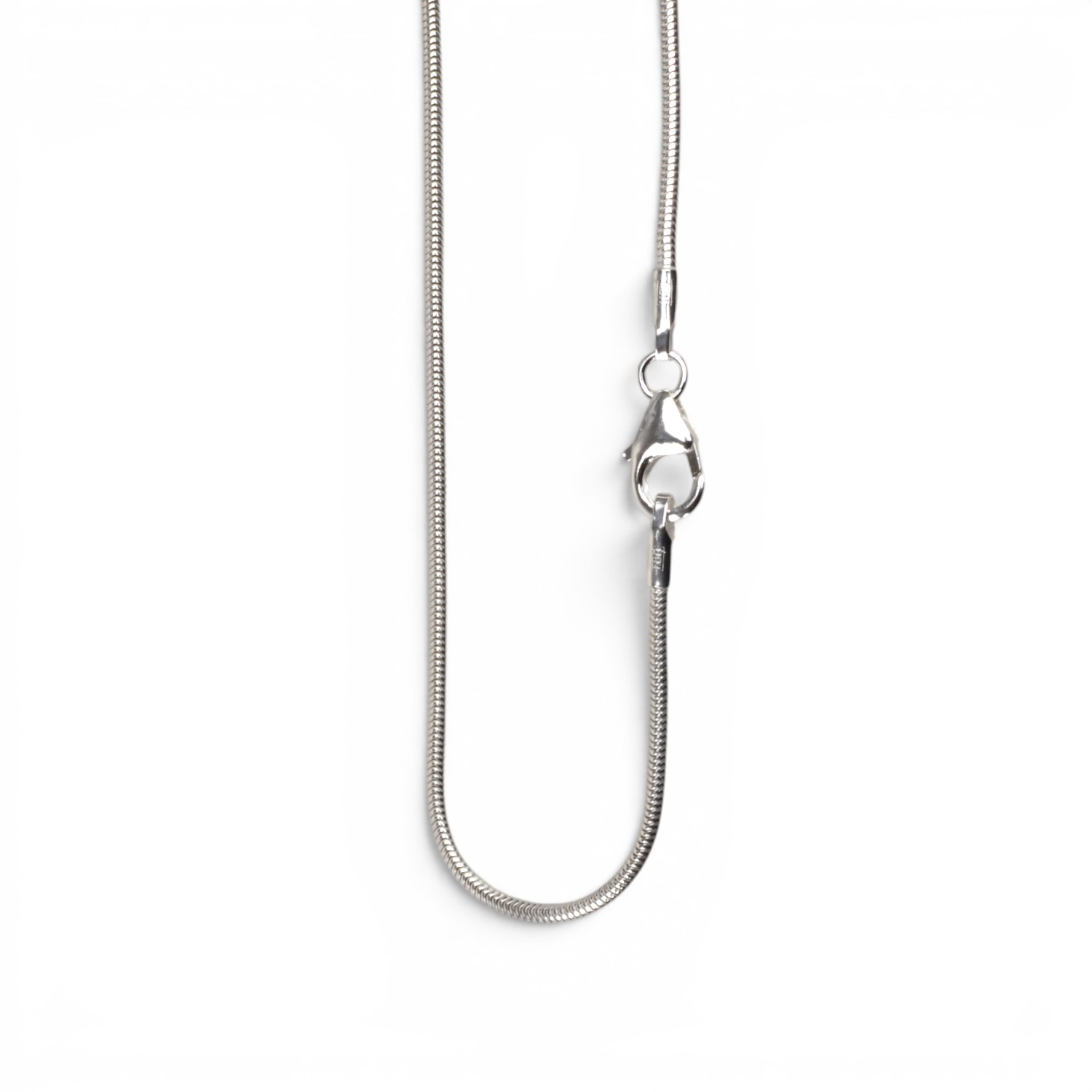 Schmidt Schlangenkette für Damen aus 925 Silber, 45 cm lang mit Karabinerverschluss, silberfarben