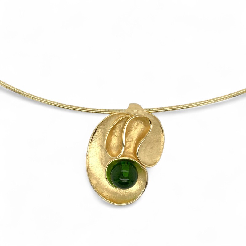 Schmidt Collier karibischer Bernstein für Damen, 45cm Kette in Grün & Gold, 925 Silber