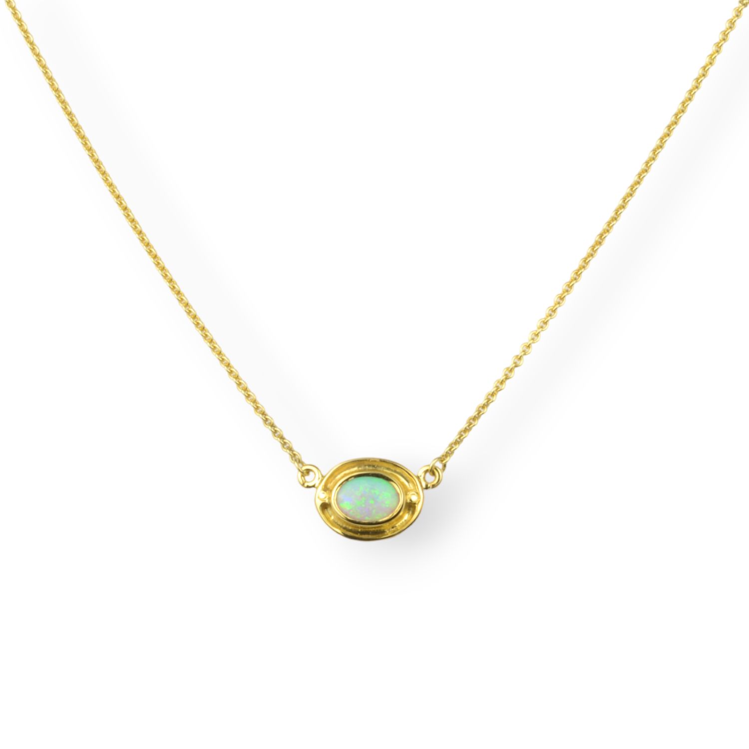 Schmidt Collier für Damen in Gelbgold mit Opal, 585er Legierung, 45/47cm