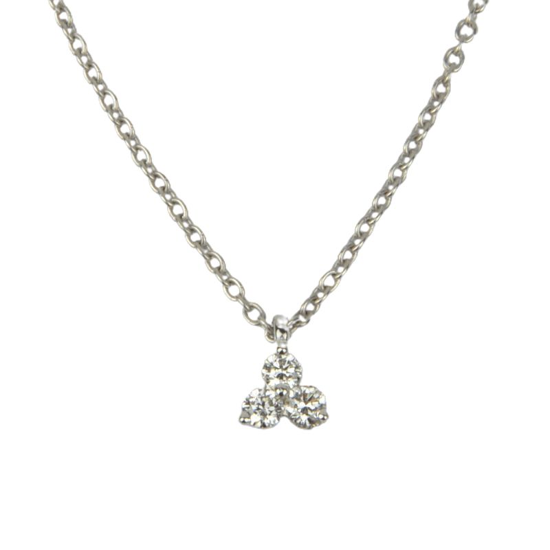 Schmidt Damen Kette mit Anhänger, 750 Weißgold, 3 Brillanten 0,06 ct, 40/43cm
