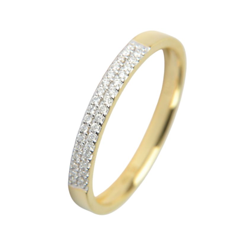 Schmidt Damen Ring 750 Gold, 33 Brillanten, 0,1 ct, Größe 54, SI W