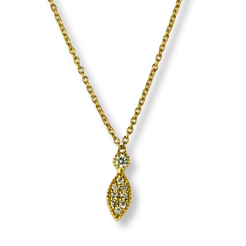Schmidt Damen Halskette aus 750 Gold mit 9 Brillanten, 0,07ct, 55cm lang