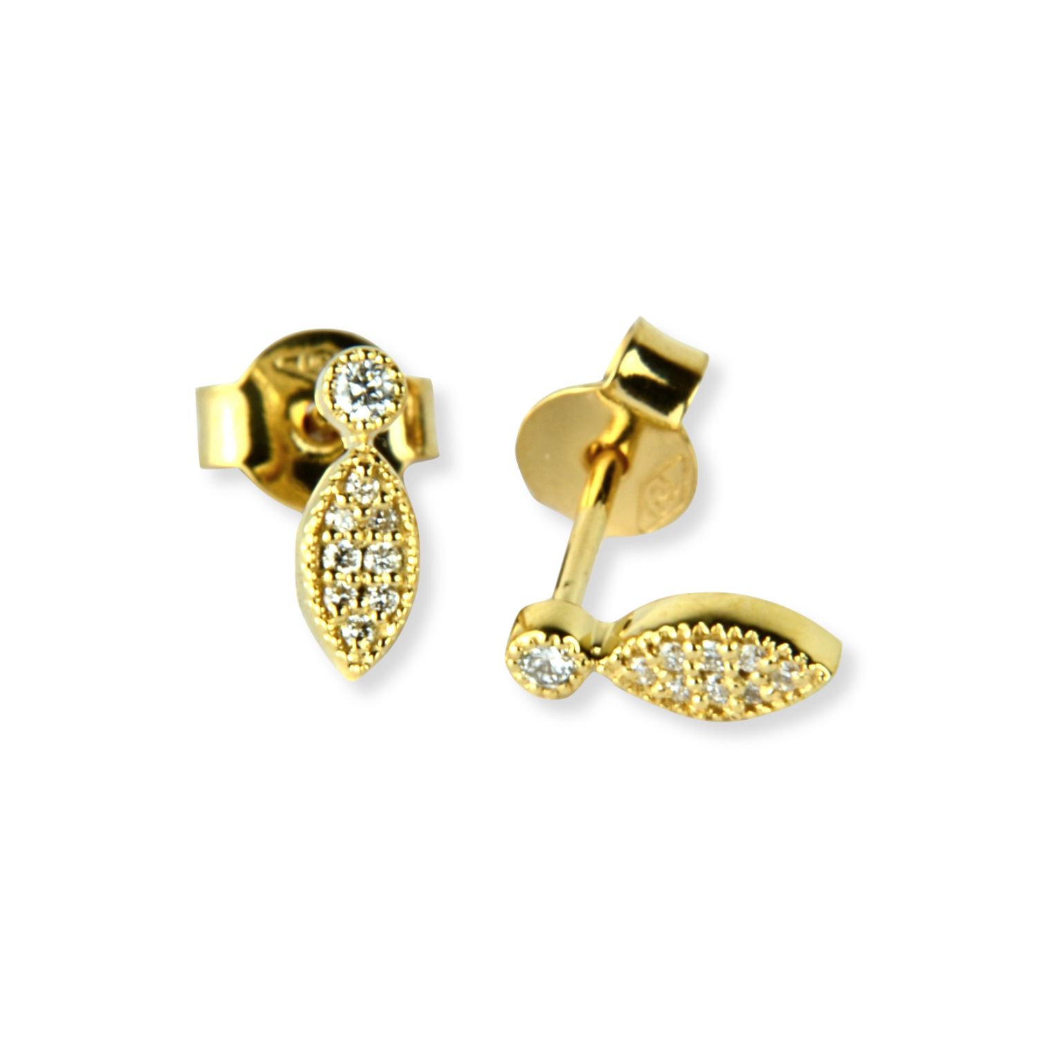 Schmidt Ohrstecker für Damen, 750 Gold, 18 Brillanten, 0,100ct, goldfarben
