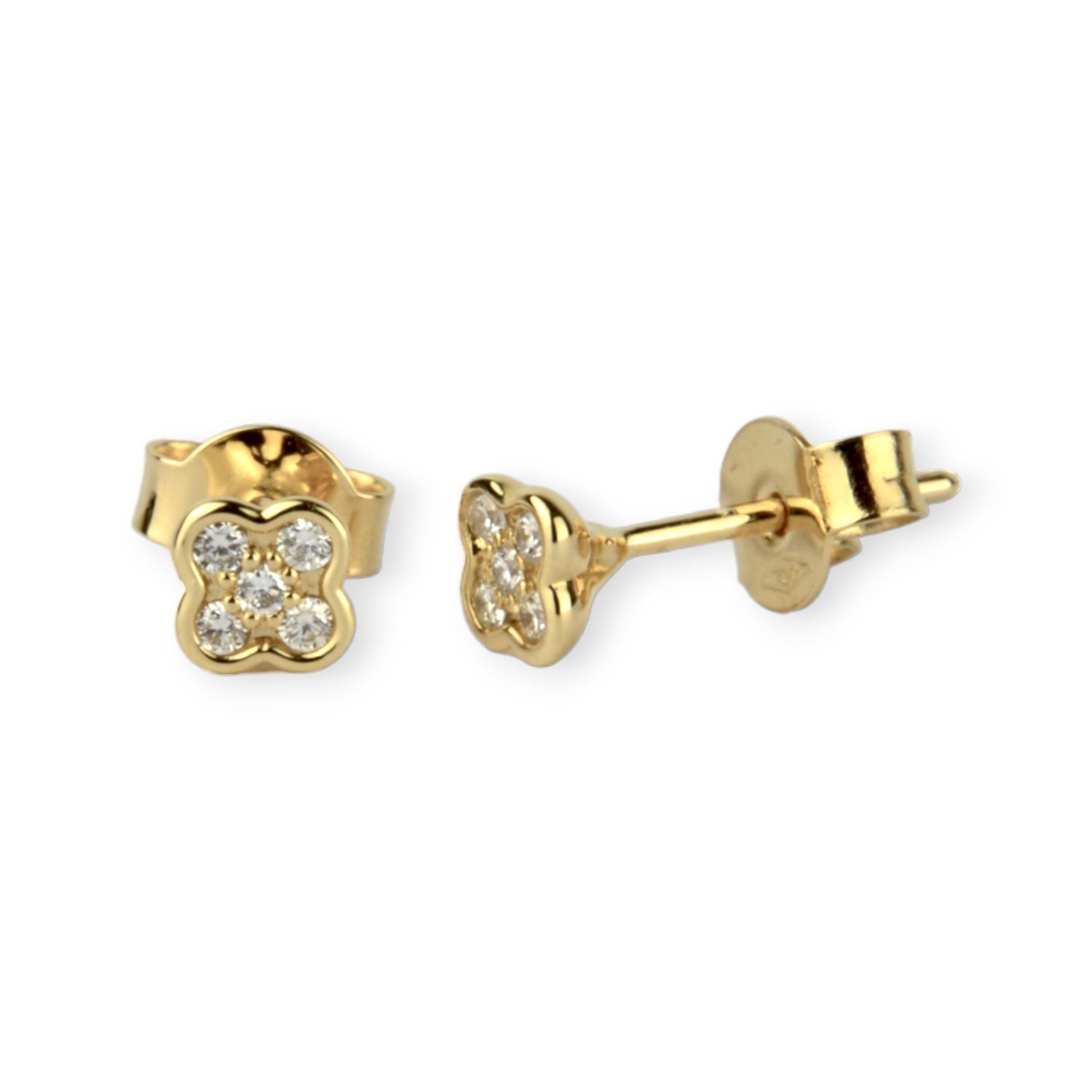 Schmidt Ohrstecker 750 Gold, 10 Brillanten 0.13ct, 4,7mm, TW SI, für Damen