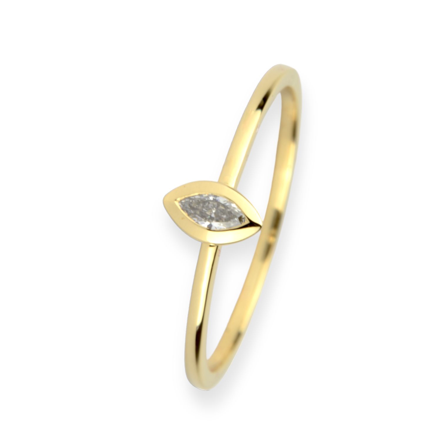 Solitärring mit Diamant Marquiseschliff 0.11ct