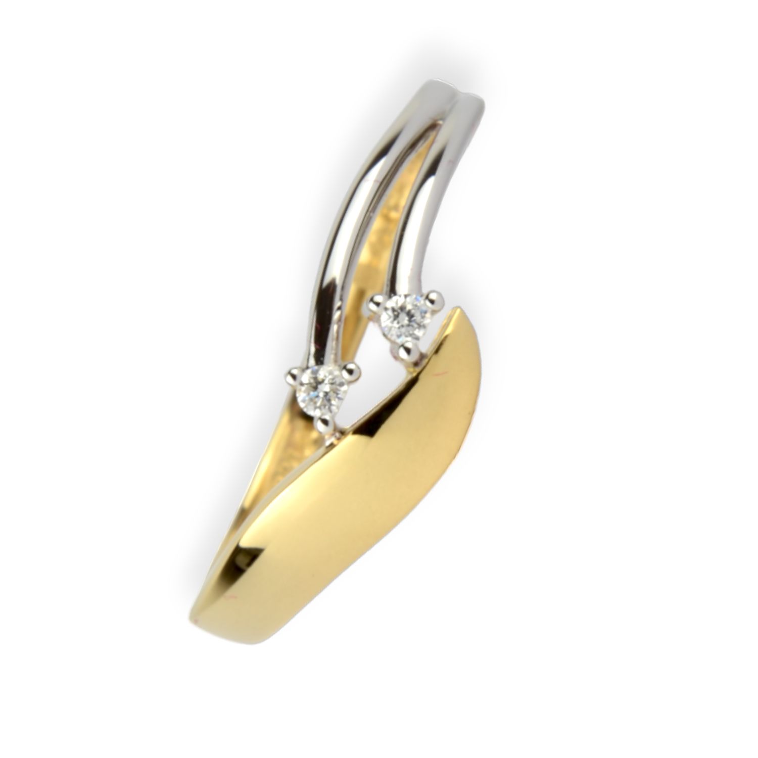 Ring Bicolor mit 2 Brillanten 0.035ct