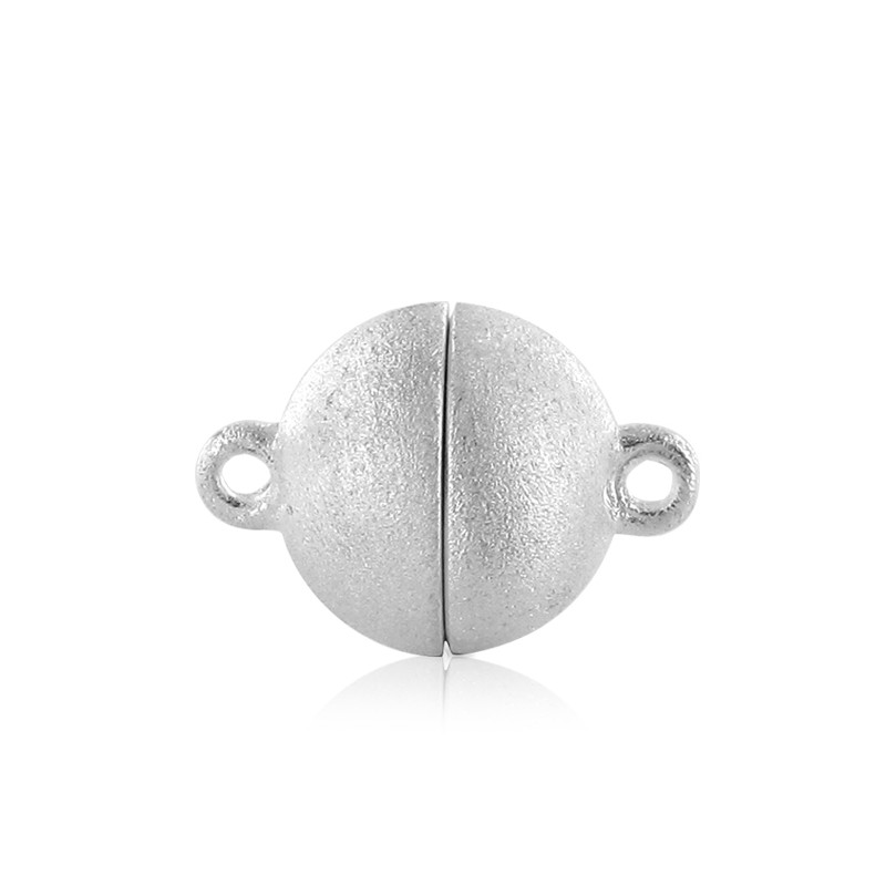 Schmidt Magnetschließe matt 925 Silber für Damenketten, silberfarben