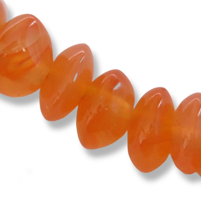 Schmidt Carneol Button 4-5 Kette, 40cm, Damen - Orange Carneol Steinbesatz