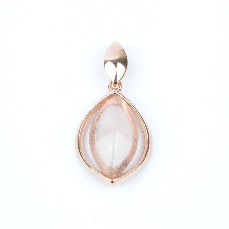 Schmidt Rosenquarz Anhänger für Damen, 925 Silber rosévergoldet, roségold/rosa