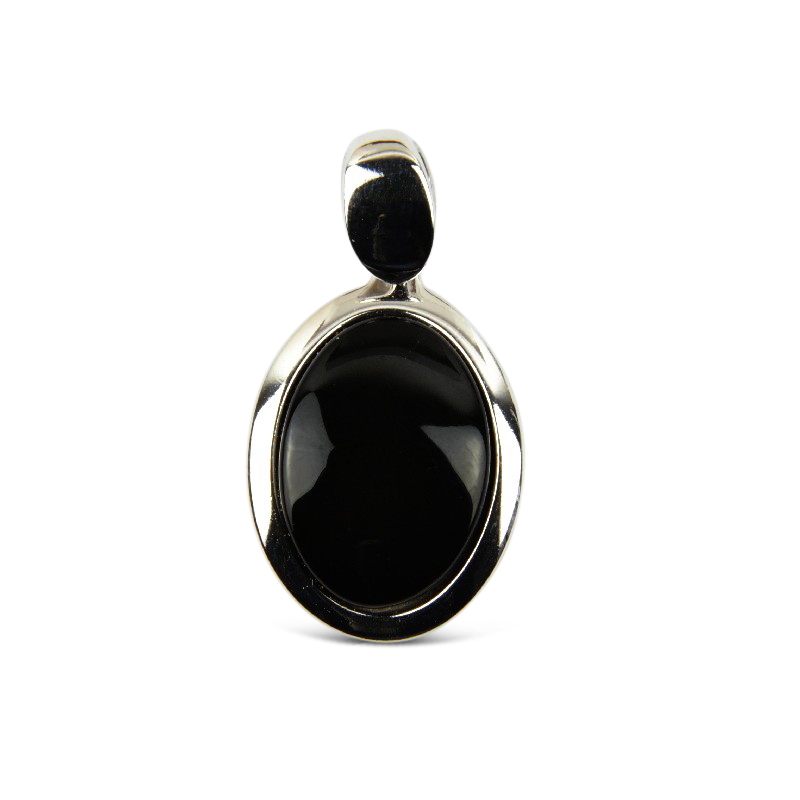 Schmidt Anhänger 925er Silber mit Onyx in Schwarz, für Damen – Elegantes Schmuckstück