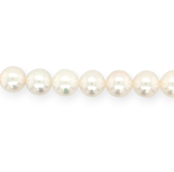 Schmidt Süßwasserperlenstrang 10,5-11mm, weiße Damen Kette 40,5cm ohne Schließe
