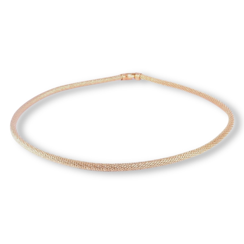 Schmidt Halsreif für Damen, 925 Sterling Silber vergoldet, 45cm