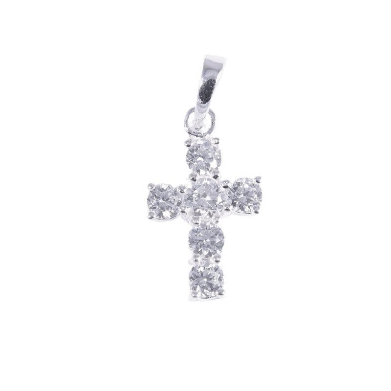Schmidt Anhänger Kreuz für Damen, 925 Silber mit Zirkonia, silberfarben
