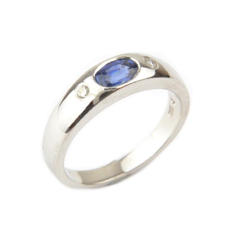 Schmidt Damen Bandring 333 Gold, Silber Zirkonia & Saphir Größe 55