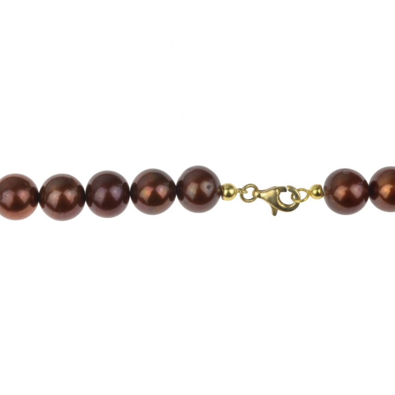 Schmidt Damen Kette mit 10,5-11mm Süßwasserperlen in Braun
