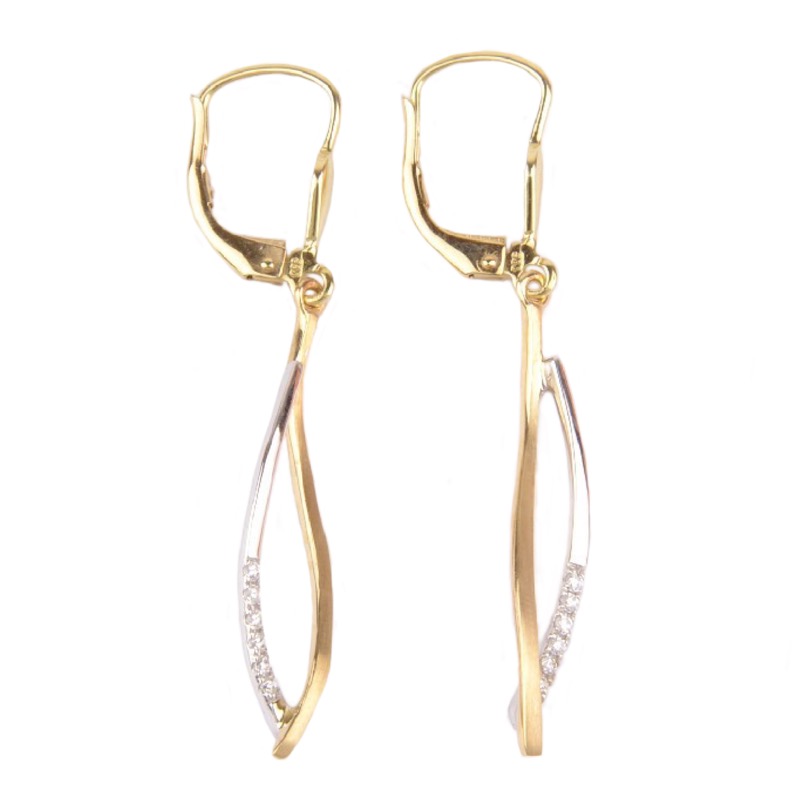 Schmidt Ohrhänger für Damen aus 333 Gelbgold mit Zirkonia in Gold und Silber
