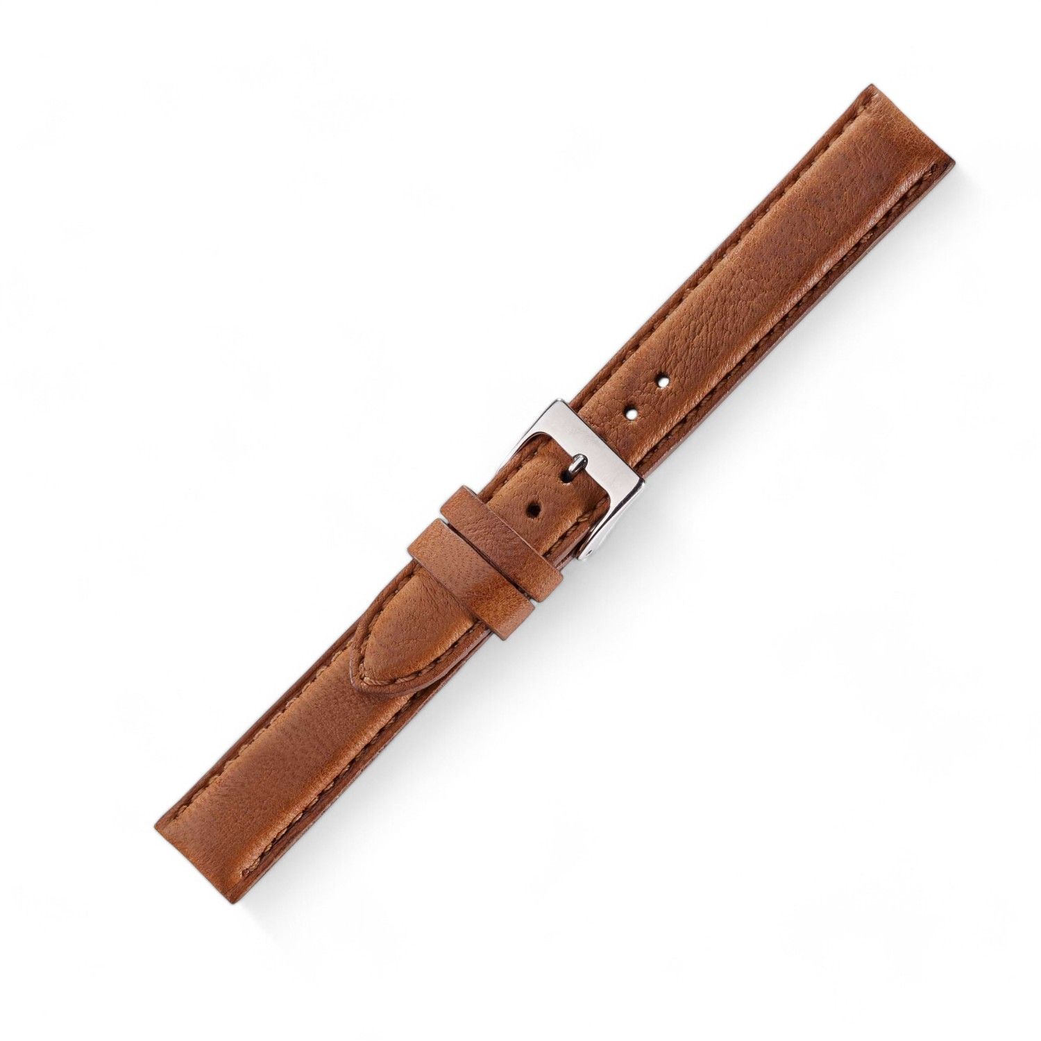 Schmidt Mailand Honig Damen Leder Uhrenarmband Braun, Naht, 16mm Anstoßbreite