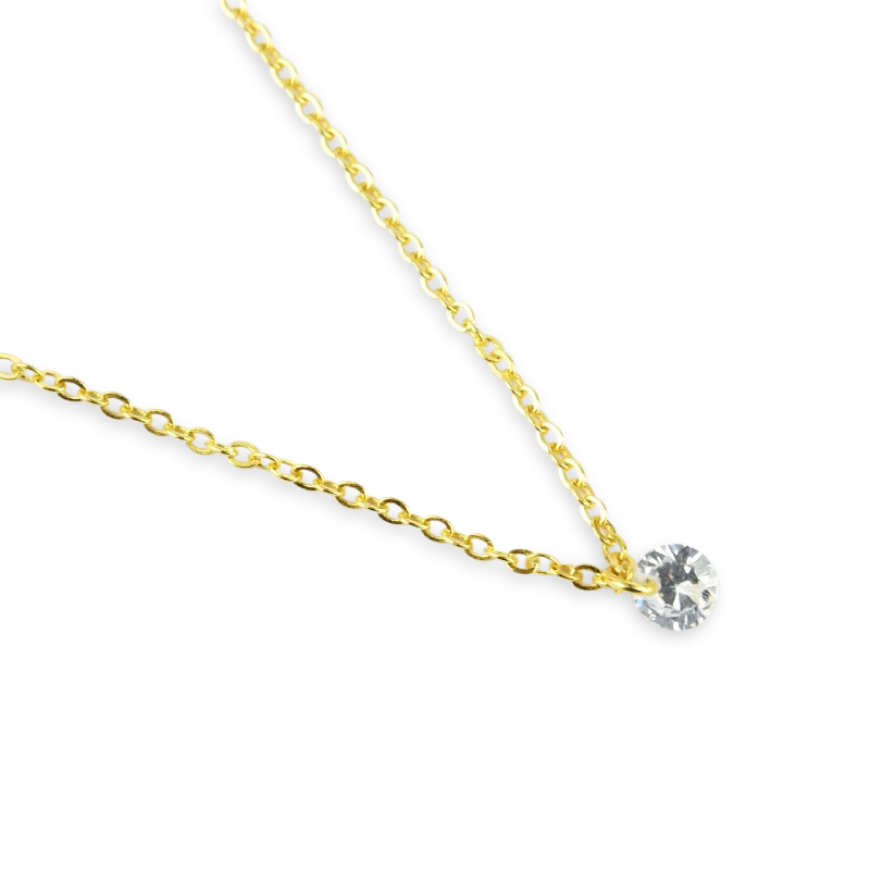 Schmidt Damen Halskette 925 Silber vergoldet, Zirkonia Stein, 40-45cm - Gold