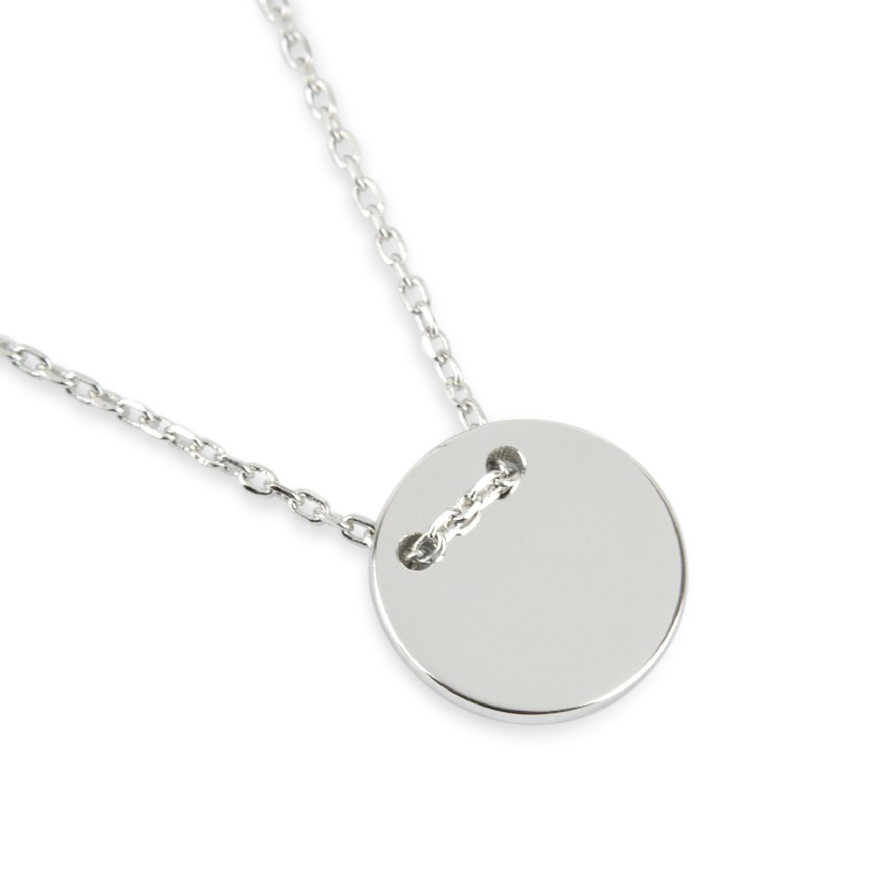 Schmidt Damen Collier 925 Silber, gravierbar, Kettenlänge 40-45cm, Ø 12mm – Silber