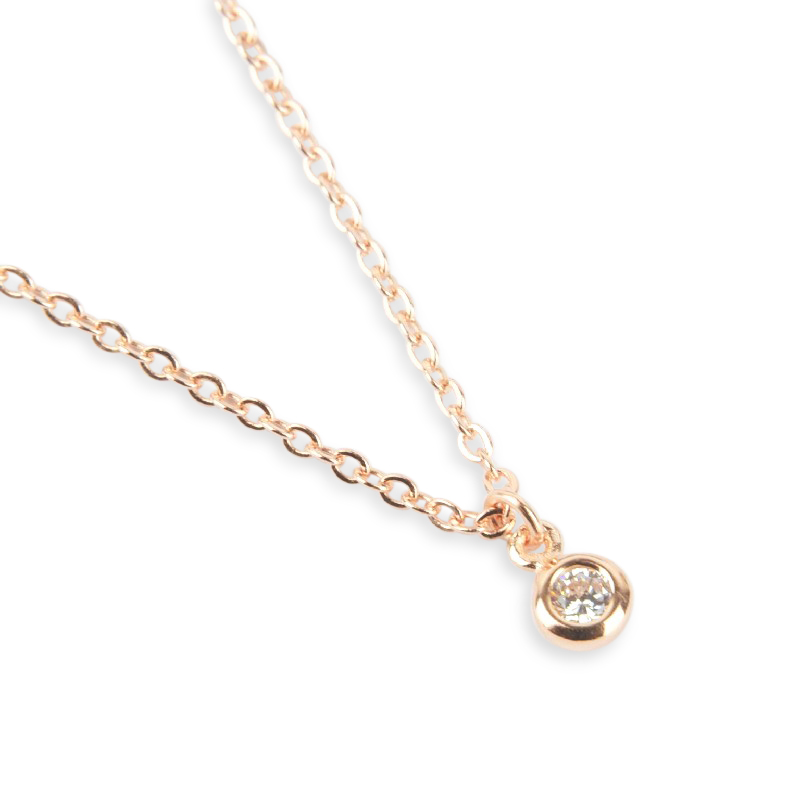 Schmidt Damen Kette Roségold-Vergoldet Zirkonia Anhänger Silber 925, 40-45 cm