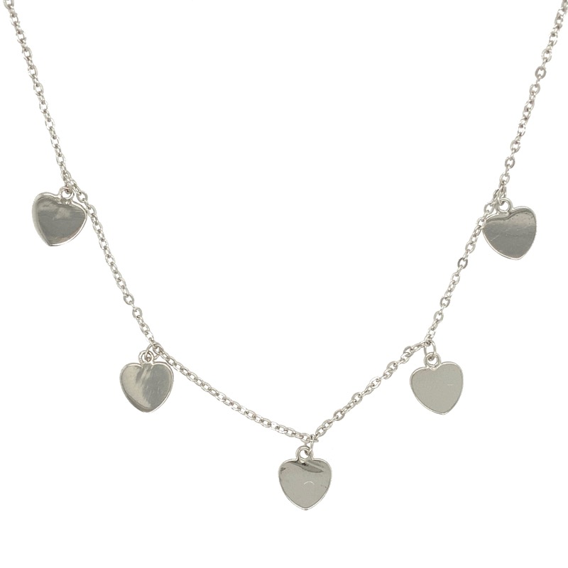 Schmidt Damen Kette mit Herzen, 925 Silber, Kettenlänge 40-45cm, silber