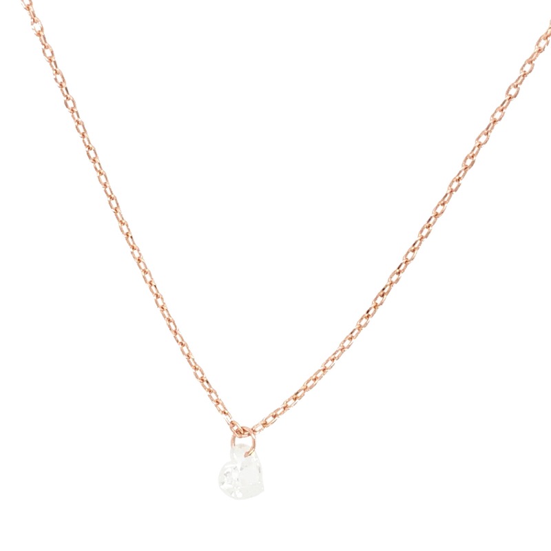 Schmidt Damen Halskette 925 Silber, vergoldet in Rosé mit Zirkonia Herz, 42+3 cm