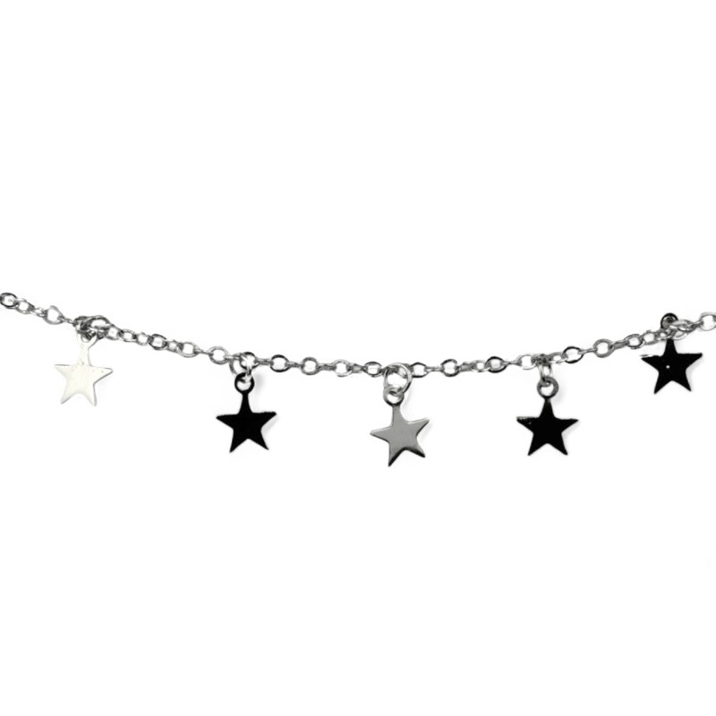 Schmidt Damen Kette mit Sternchen, 925 Silber, 40-45 cm, silberfarben