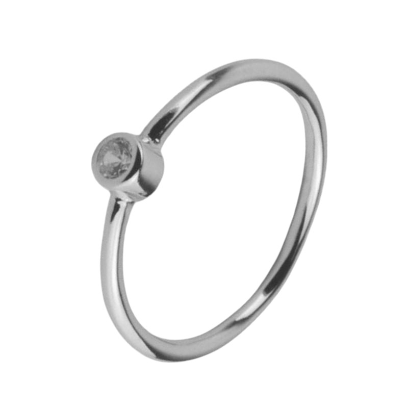 Schmidt Damenring 925 Silber mit Zirkonia, Hauptfarbe Silber, Ringgröße 48