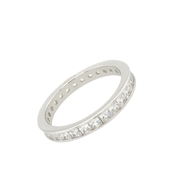 Schmidt Damenring 925 Silber mit Zirkonia, 3mm, Ringgröße 56, Silberfarben