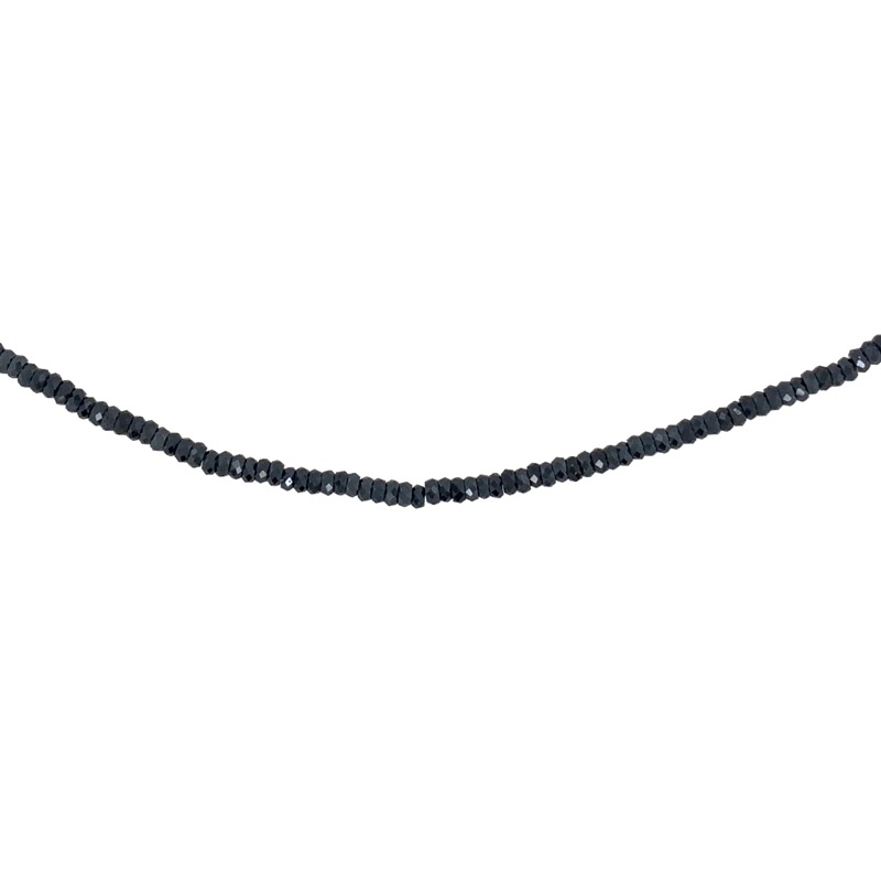 Schmidt Damen Halskette 925 Silber mit schwarzem Spinell, 42cm, Ø 2mm