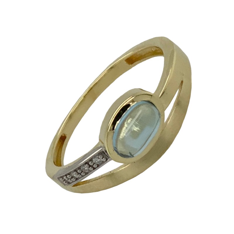 Schmidt Damen Ring 333 Gold mit Blau Topas, Hauptfarbe Gold, Größe 54