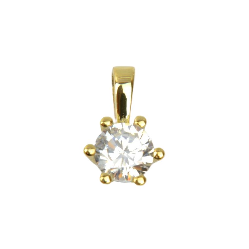 Schmidt Anhänger für Damen, 585 Gold, Zirkonia, 9x5,5mm – Goldfarben