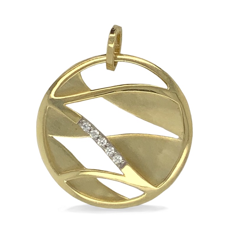 Schmidt Anhänger für Damen 333 Gold, 20mm, mit Zirkonia – goldfarben