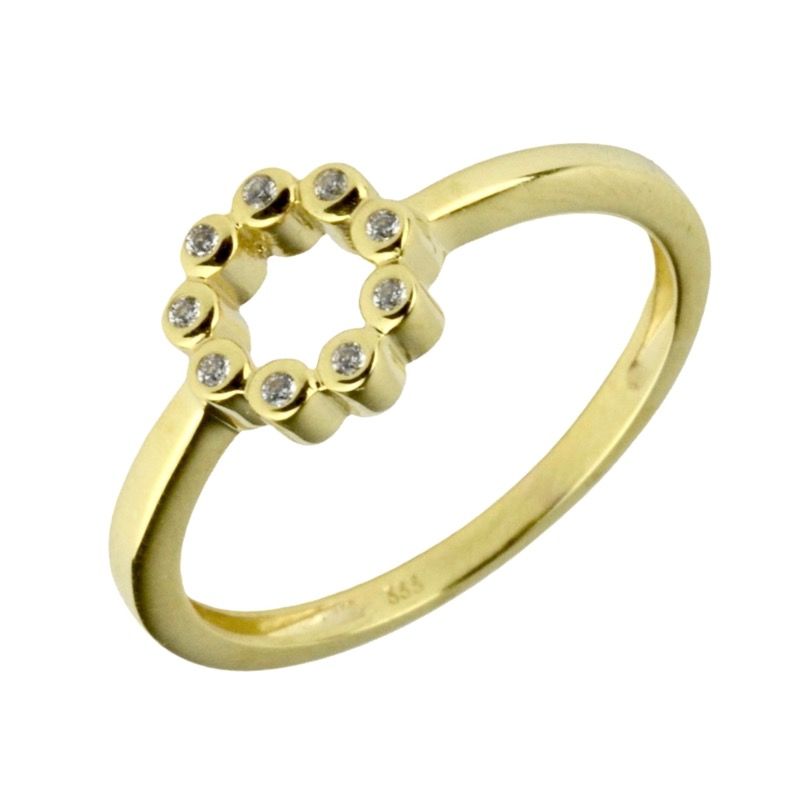 Schmidt Damen Goldring 333er Gold mit Zirkonia, Hauptfarbe Gold, Größe 54