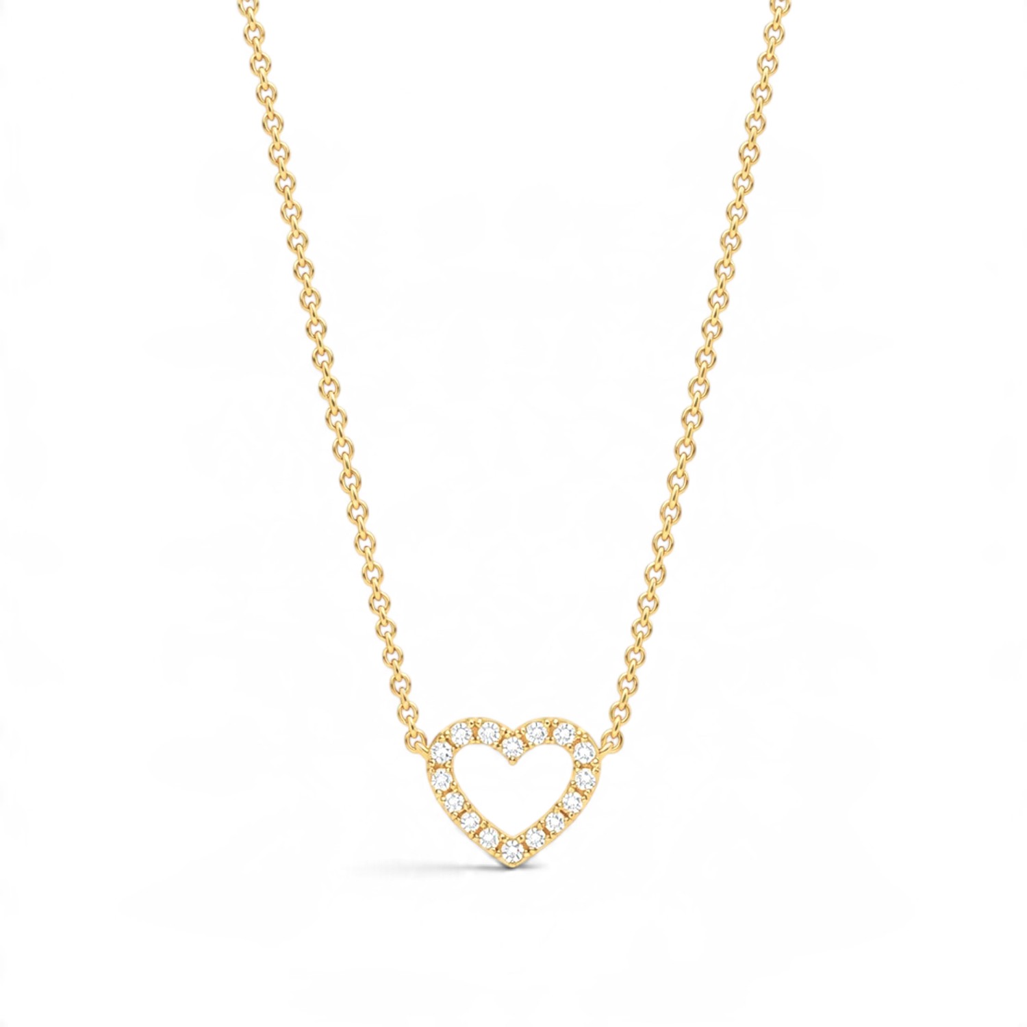 Schmidt Damen Halskette mit Herz-Anhänger, 333 Gold mit Zirkonia, goldfarben, 42+3 cm