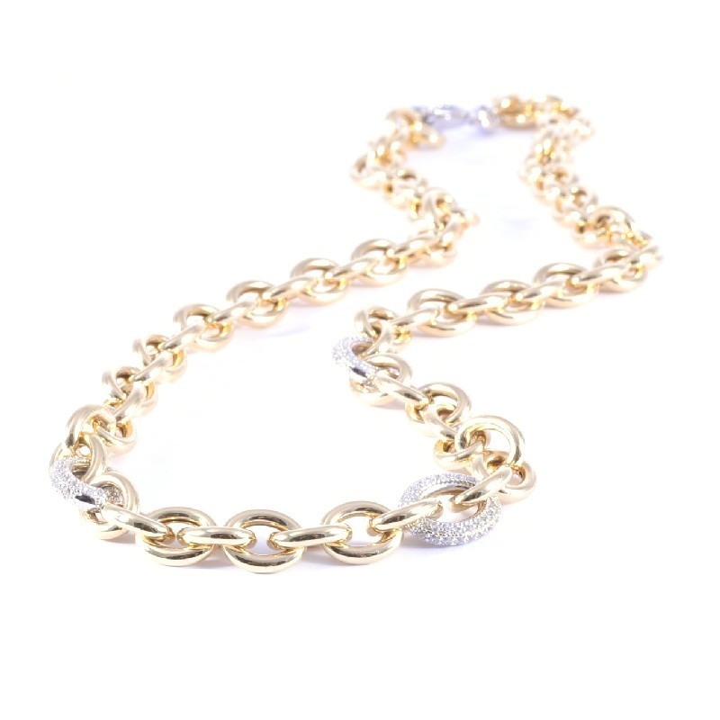 Schmidt Damen Kette 45cm in Gelbgold 925 Silber mit Zirkonia, goldfarben