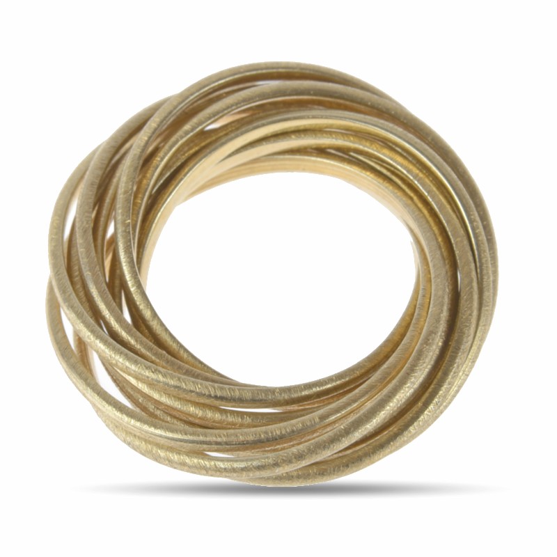 Schmidt Ring 12fach für Damen, 925 Silber vergoldet, Größe 58, gold