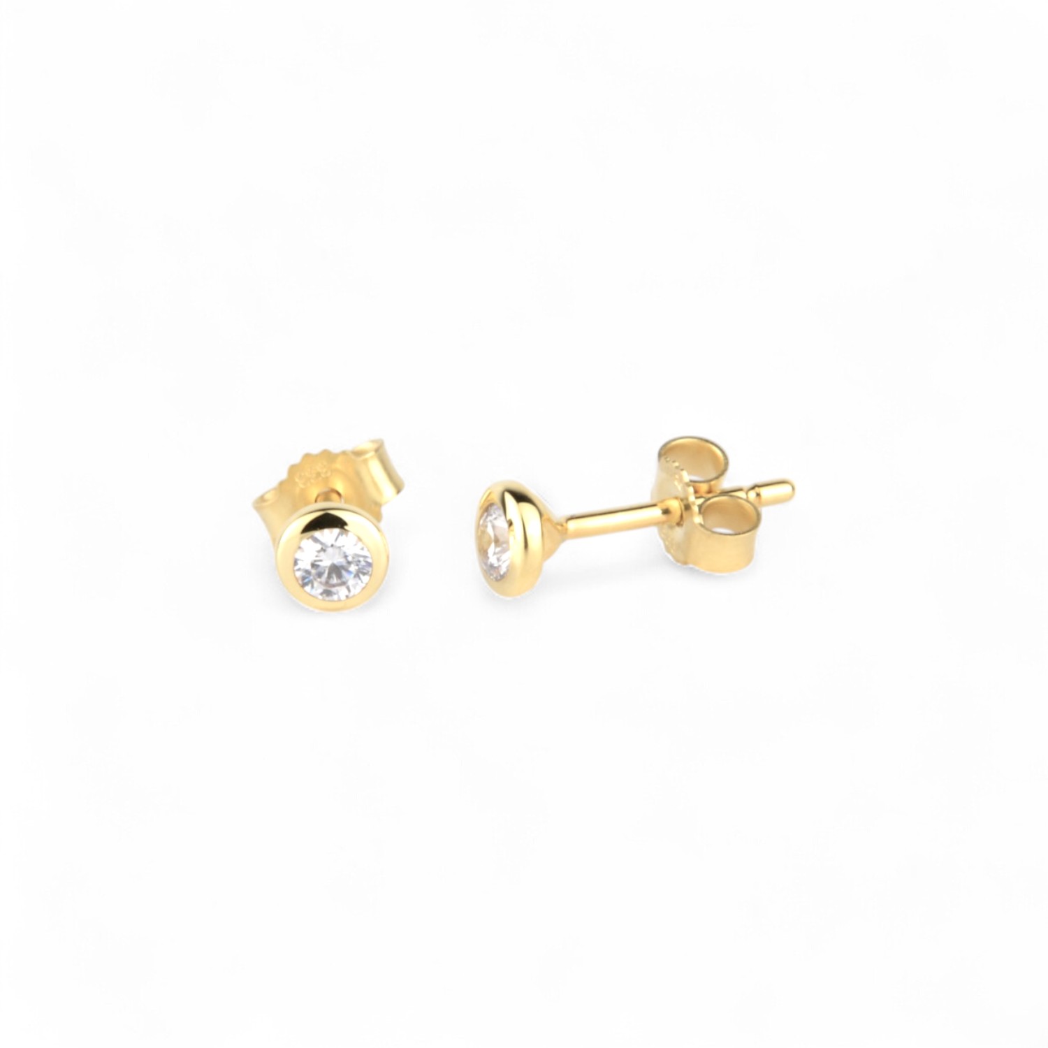 Schmidt Ohrstecker für Damen, 333 Gold, 4.5mm Zirkonia, goldfarben