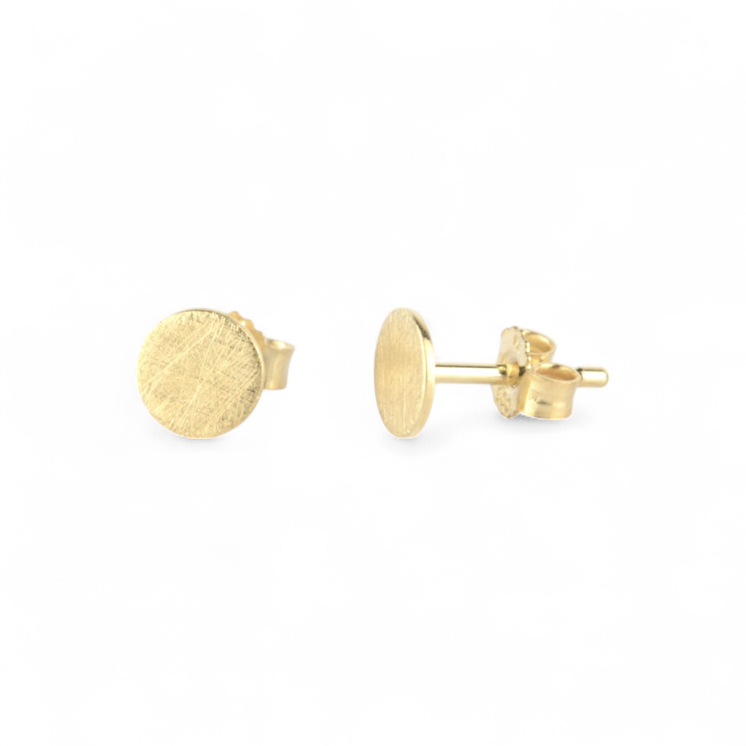Schmidt Platten Ohrstecker, 333 Gold, 6mm, Unisex, Goldfarben