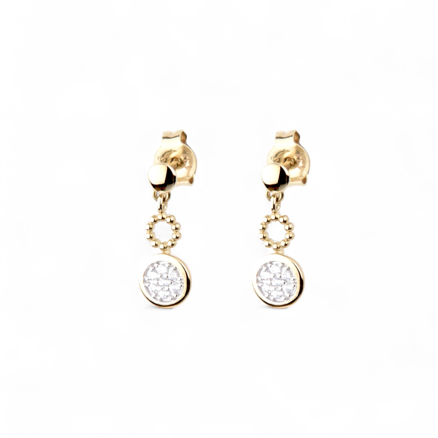 Schmidt Ohrhänger für Damen, 333 Gold mit Zirkonia, 16,2*6,2mm – Goldfarben