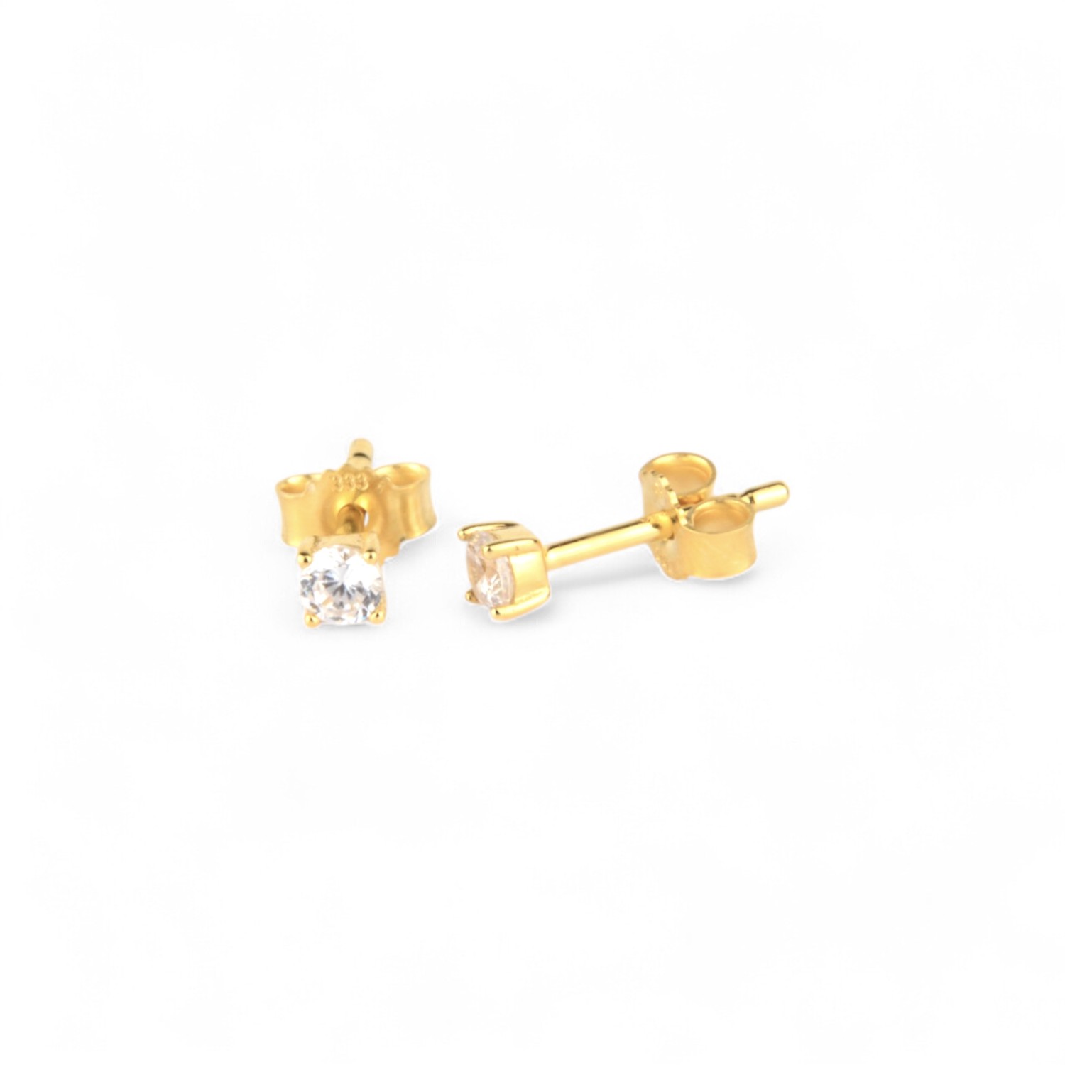 Schmidt Ohrstecker für Damen, 333 Gold mit 3mm Zirkonia, goldfarben