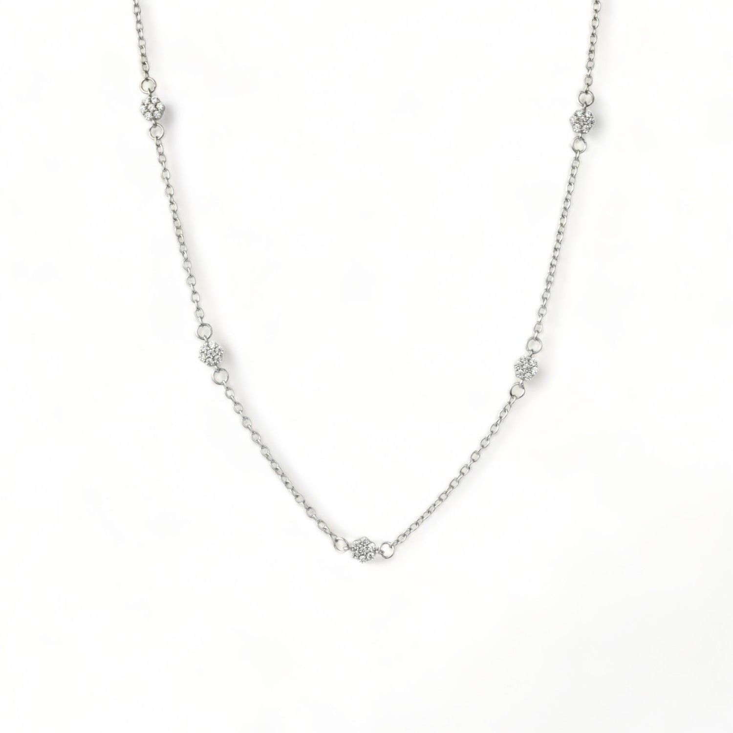 Schmidt Damen Collier in Silber 925 mit Zirkonia, Kettenlänge 43+2 cm