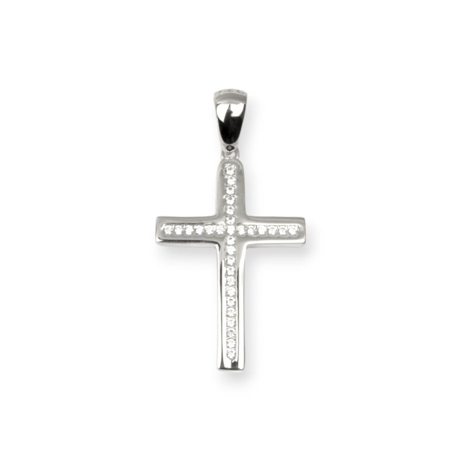 Schmidt Damen Anhänger Kreuz 925 Silber mit Zirkonia, 26x17,8mm, silbern